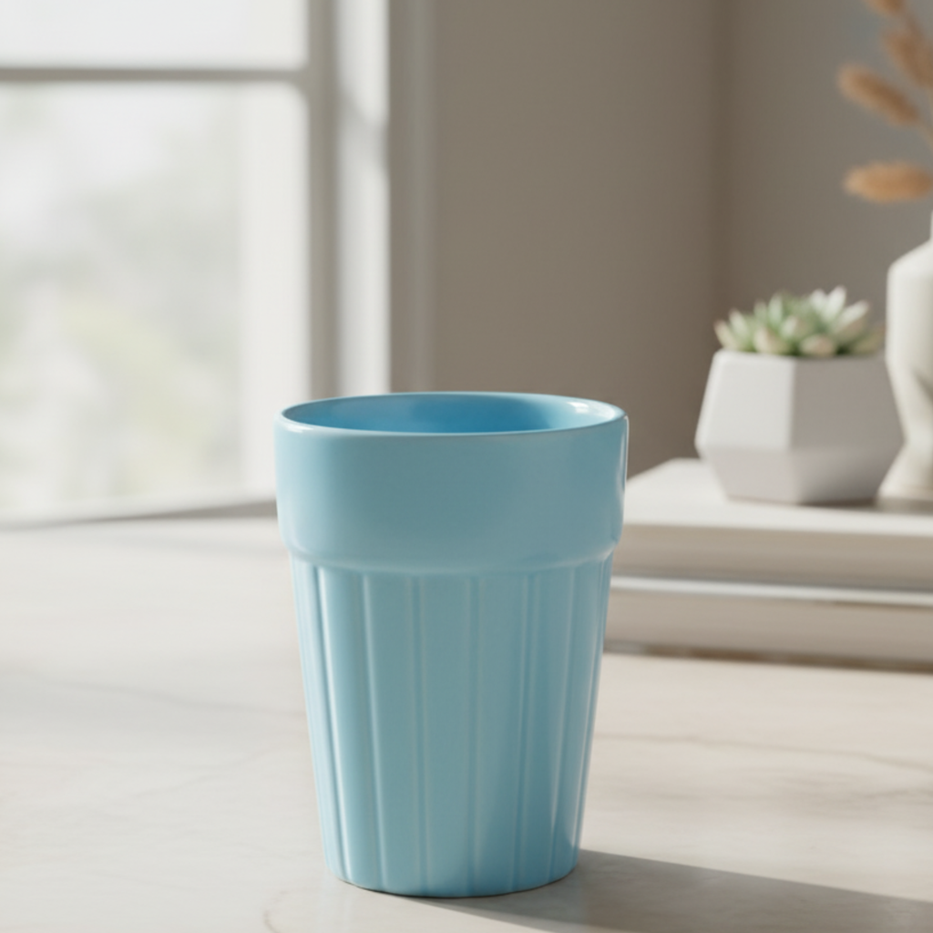 DailyAlley Cutting Chai Glasses with Stand (Set of 6) - 110ml Glass Tea Cups for Home & Office - Colorful Kulhad Chai Cup Dailyalley