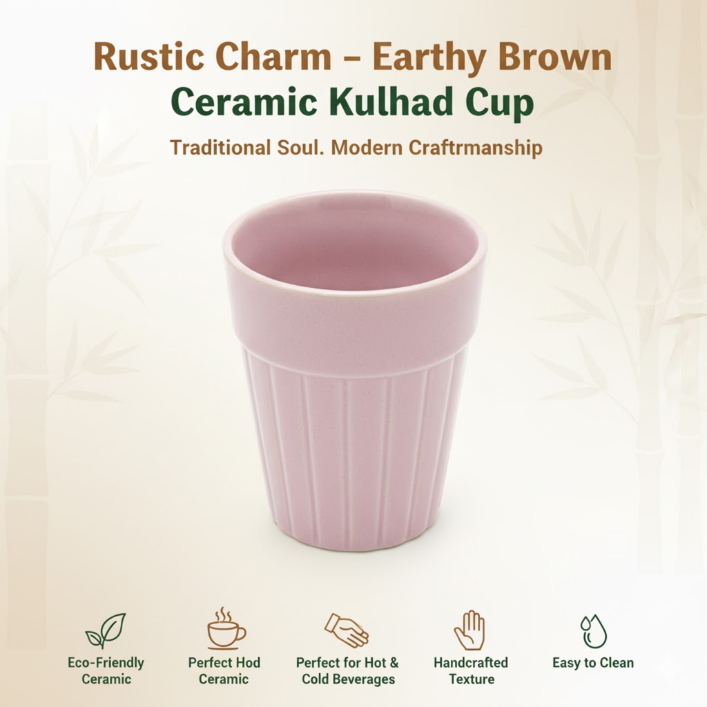 DailyAlley Cutting Chai Glasses with Stand (Set of 6) - 110ml Glass Tea Cups for Home & Office - Colorful Kulhad Chai Cup Dailyalley