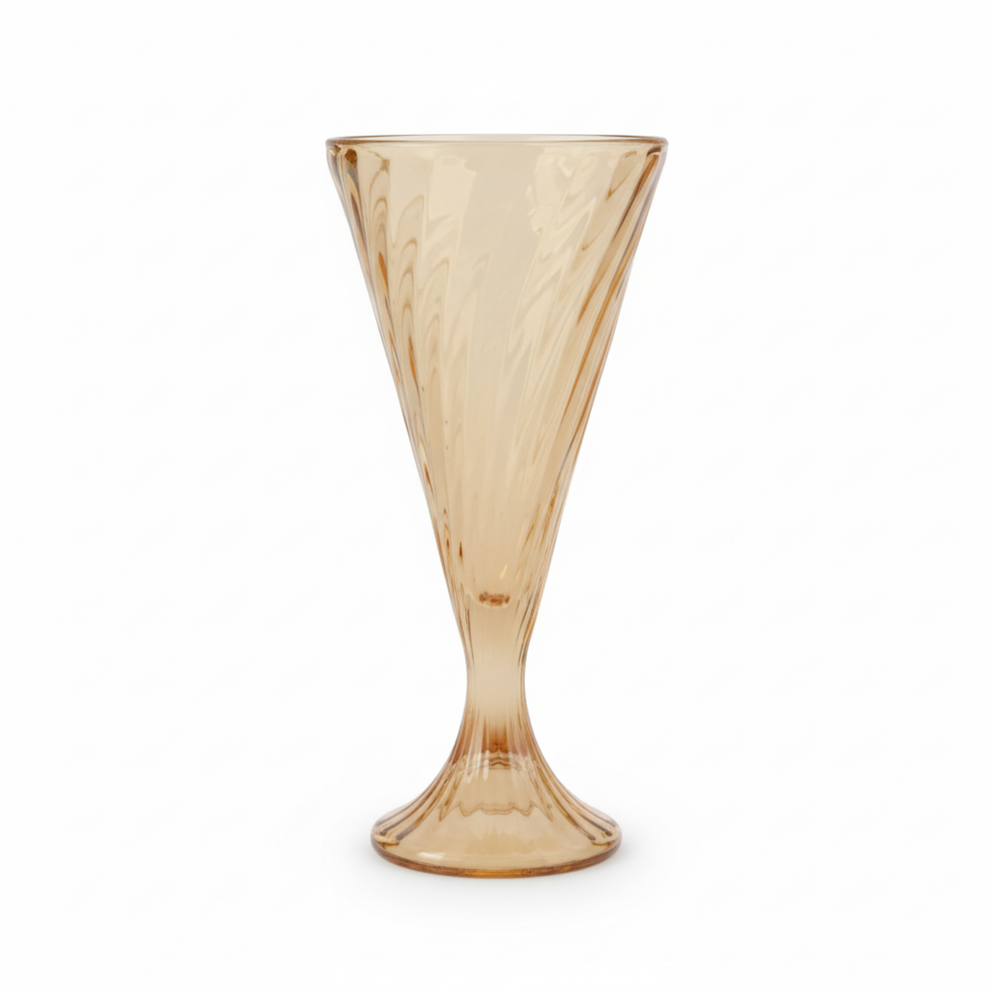 DailyAlley Vintage Amber Wine Glasses (Set of 6) | Elegant Fluted Swirl Design for Cocktails & Champagne | Multi-Purpose Glassware (300ml) Dailyalley