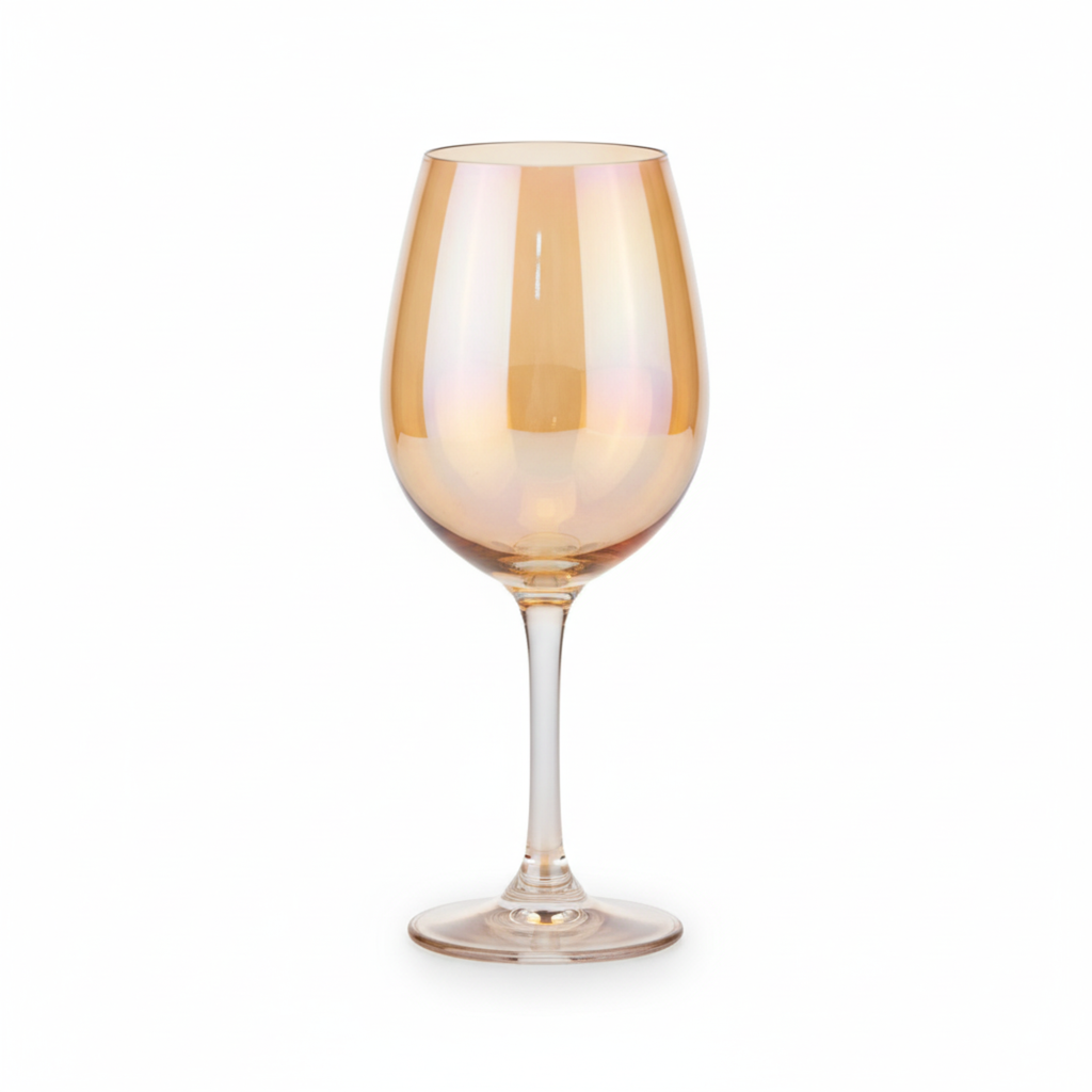 7-Pc Iridescent Wine Decanter Set w/ Amber Gold Lustre. Premium Aerating Carafe & 6 Glasses. Luxury Barware for Weddings & Entertaining. Dailyalley