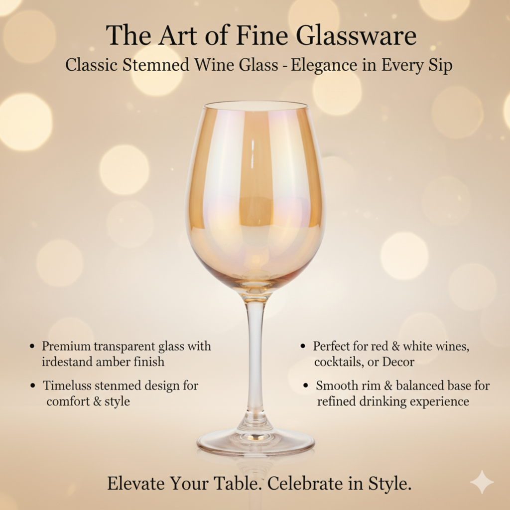 7-Pc Iridescent Wine Decanter Set w/ Amber Gold Lustre. Premium Aerating Carafe & 6 Glasses. Luxury Barware for Weddings & Entertaining. Dailyalley