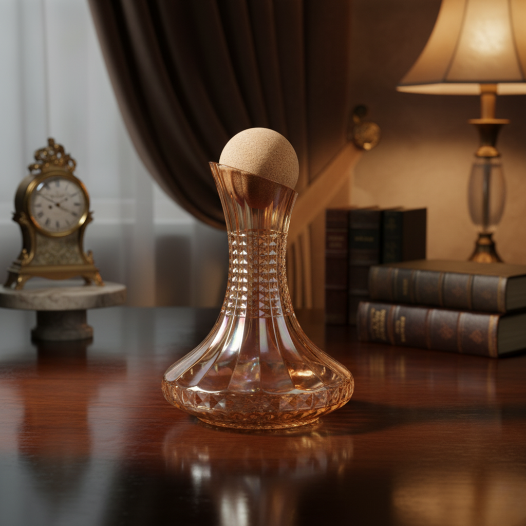 7-Pc Iridescent Wine Decanter Set w/ Amber Gold Lustre. Premium Aerating Carafe & 6 Glasses. Luxury Barware for Weddings & Entertaining. Dailyalley