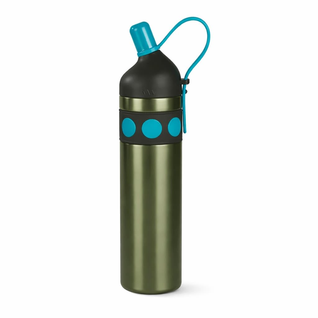 Stainless Steel Thermal Water Bottle 750ml – Double Wall Vacuum Insulated, Leak-Proof, Portable Strap Design for Travel, Office & Outdoor use (Green)