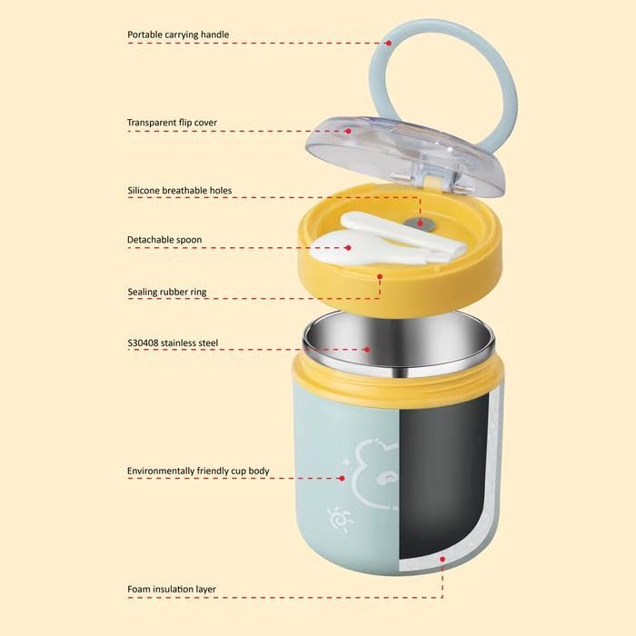 DailyAlley Stainless Steel Food Jar with Spoon