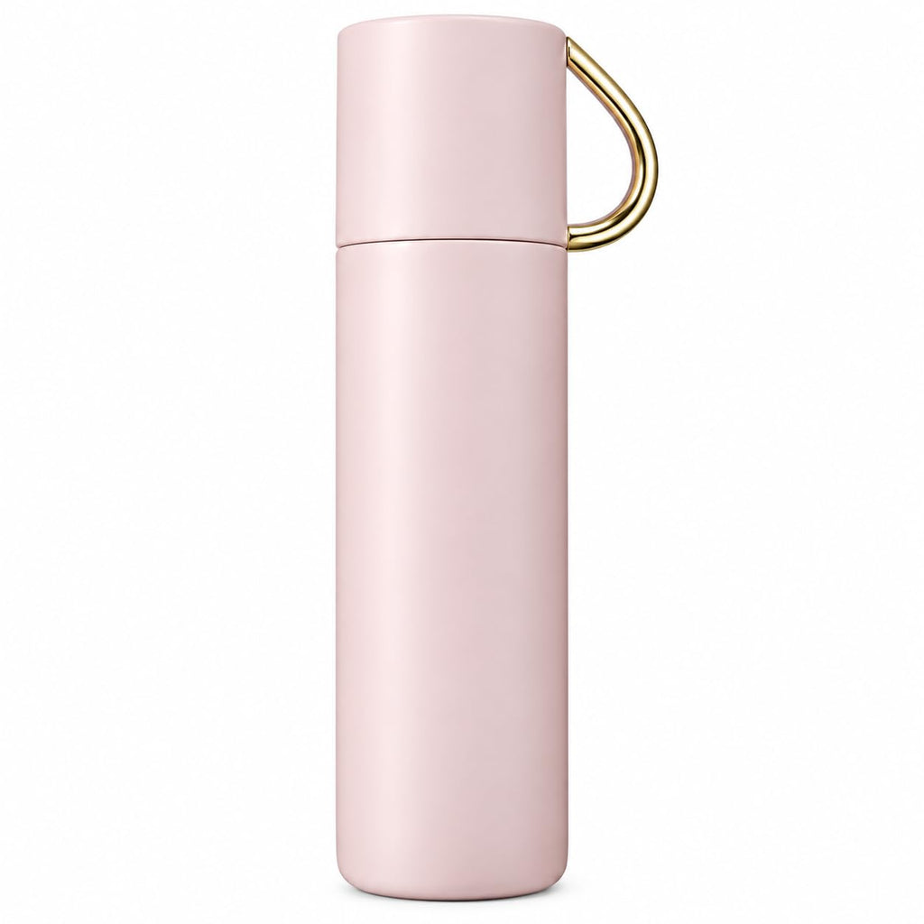 Stainless Steel Water Bottle 500ml | Double Wall Insulated Flask | Leak Proof Inner Stopper with Silicone Seal | Cup Lid | Hot & Cold | BPA Free Reusable Bottle for Travel, Office & School (Pink)