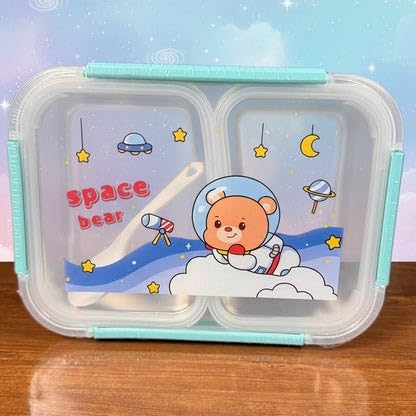 Kids Stainless Steel Lunch Box with 3 Compartments (SS304)
