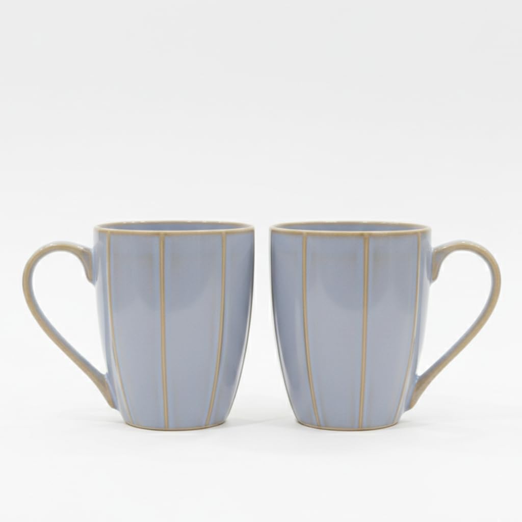 Ceramic Couple Mugs Set of 2 – Pastel Blue & Pink, 400 ml