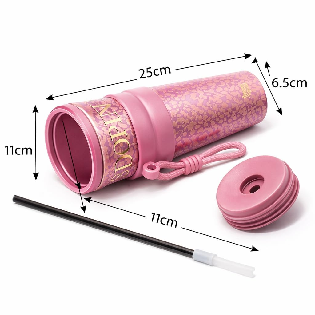 Stainless Steel Water Bottle for Women & Girls (710ml) – Luxury & Stylish Tumbler, Leakproof, Portable & Reusable Sipper Bottle for School, College, Office, Gym & Travel (Pink)