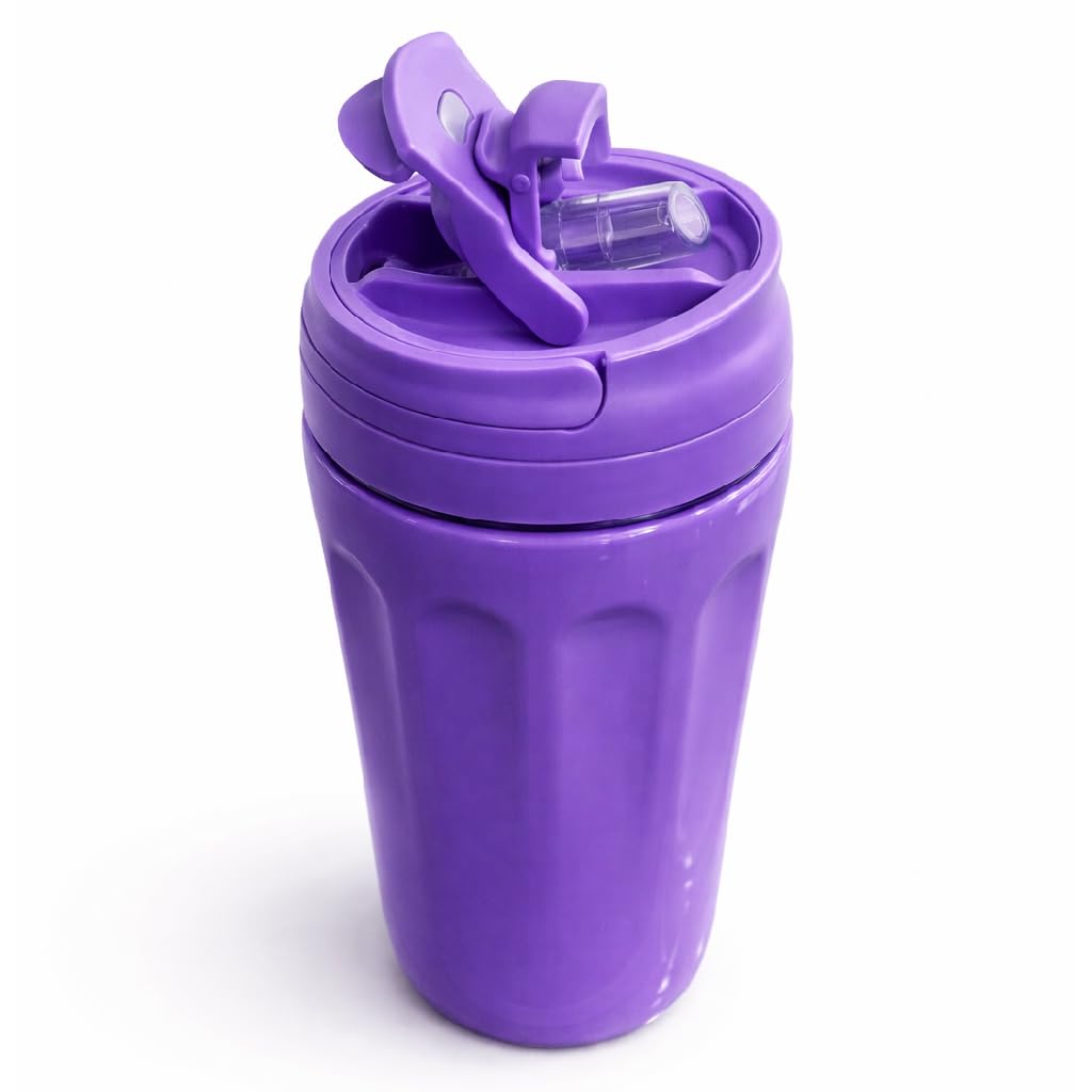 Travel Coffee Mug 360ml – Double Wall Vacuum Insulated Stainless Steel Cup with Lid, Leakproof Thermal Tumbler for Office & Coffee (Purple)