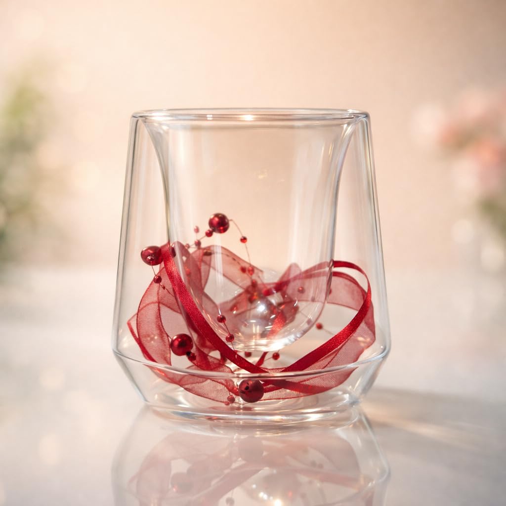 Double Wall Glass Coffee Mug Set of 2 (150ml Each)