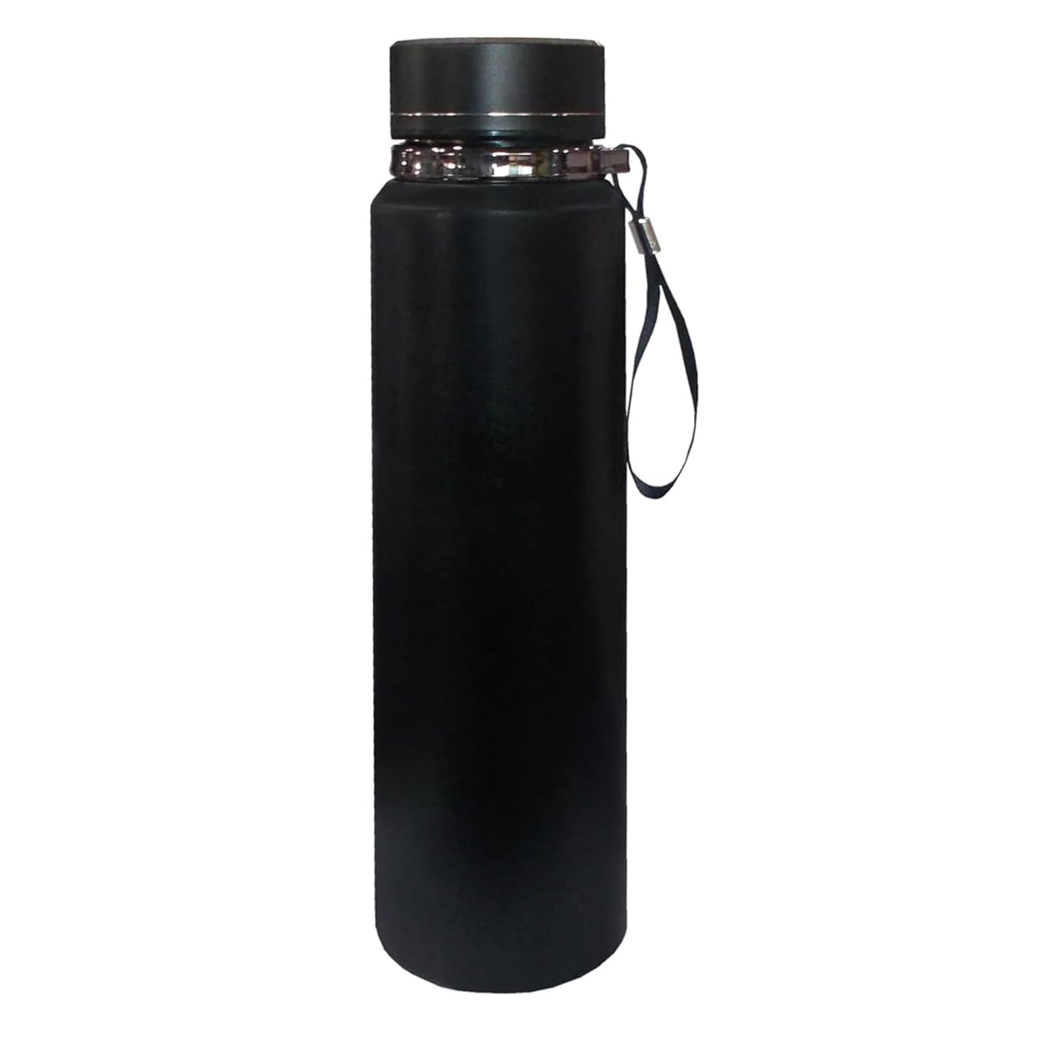 DailyAlley Black Insulated Water Bottle with Carry Rope – Sleek & Durable Stainless Steel Bottle Keeps Drinks Hot or Cold On the Go Dailyalley
