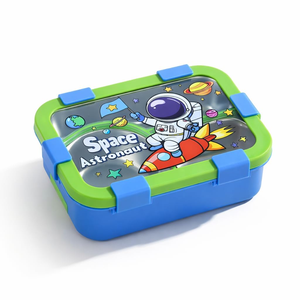 Kids Stainless Steel Lunch Box (SS304) with 3 Compartments