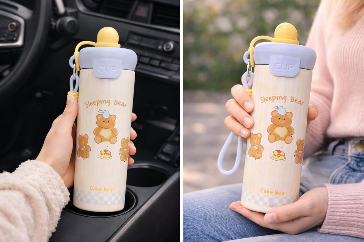 DailyAlley 750ml Stainless Steel Water Bottle with Twin Lid (Sip & Gulp)