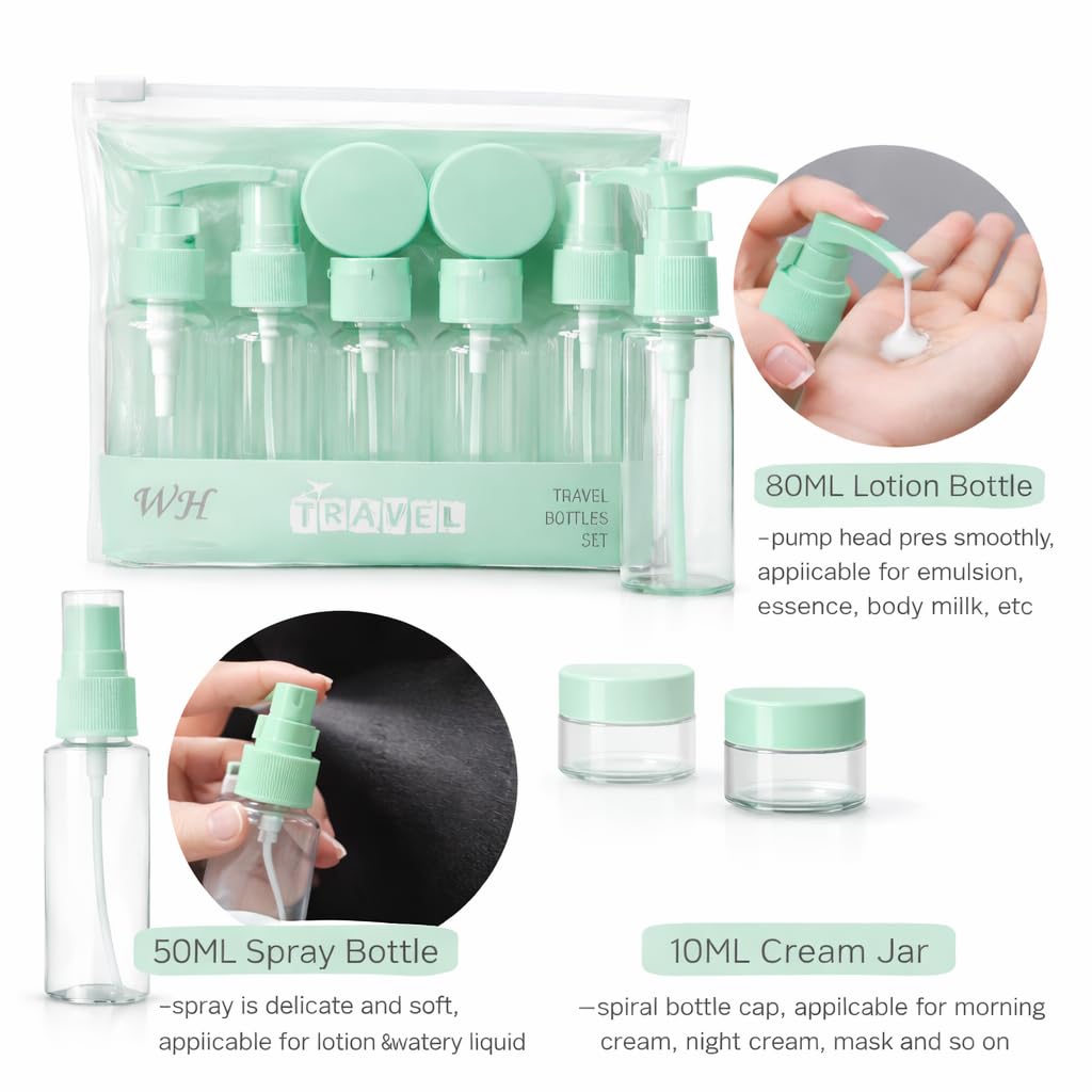 DailyAlley Travel Toiletry Bottle Set (7-piece) - Travel Kit