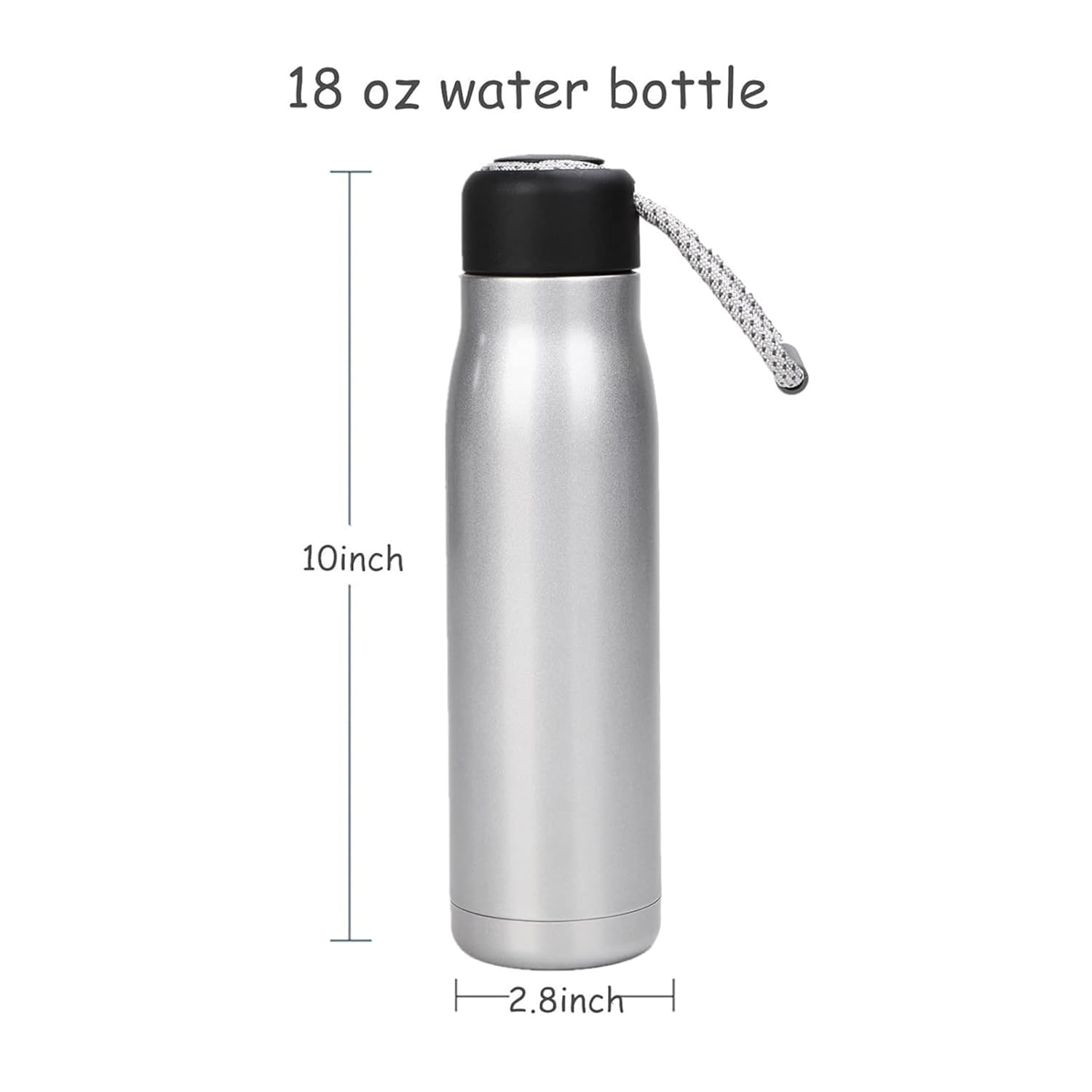 DailyAlley 550ml Insulated Steel Bottle | Hot & Cold Thermos Flask | Leakproof Cap with Carry Loop for Gym, Office & Travel | BPA-Free (Silver) Dailyalley