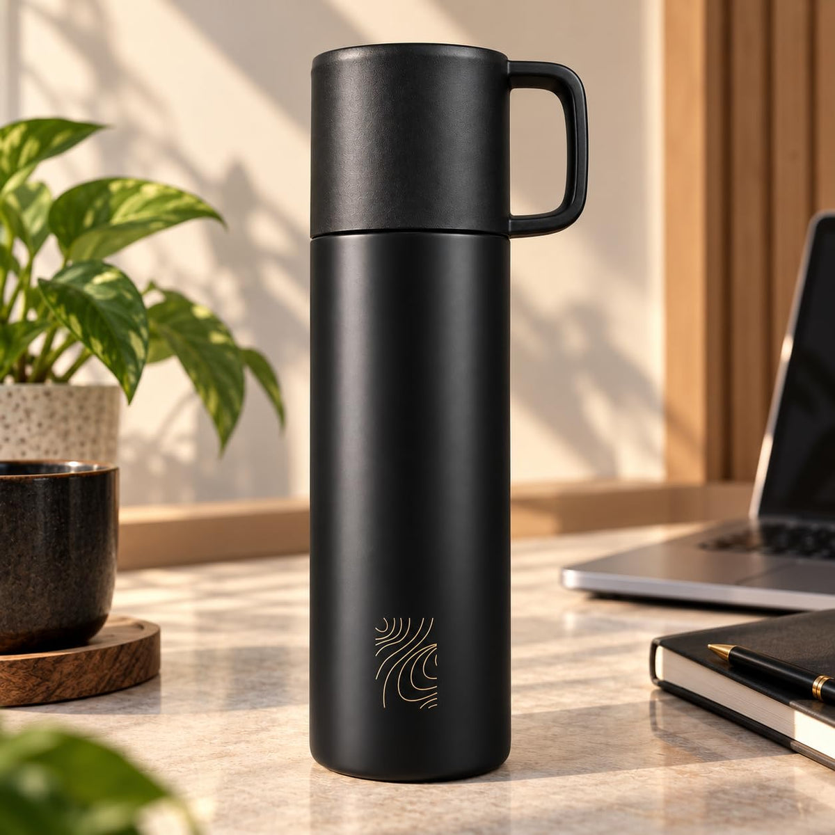 Stainless Steel Water Bottle 500ml | Double Wall Insulated Flask | Leak Proof Inner Stopper with Silicone Seal | Cup Lid | Hot & Cold | BPA Free Reusable Bottle for Travel, Office & School (Pink)