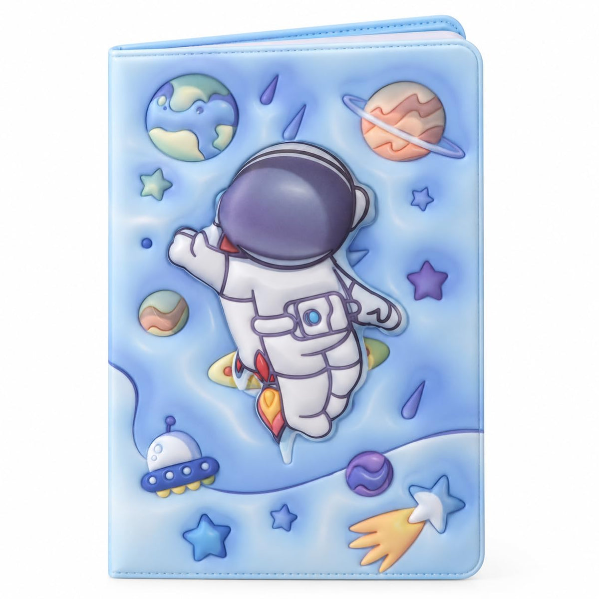 3D Squishy Space Theme Diary for Kids, Boys & Girls, Fancy Notebook for Girls, Cute Soft Touch Diary with 100 Pages, Kids Notepad for School, Personal Notes, Drawing & Writing (Astronaut)