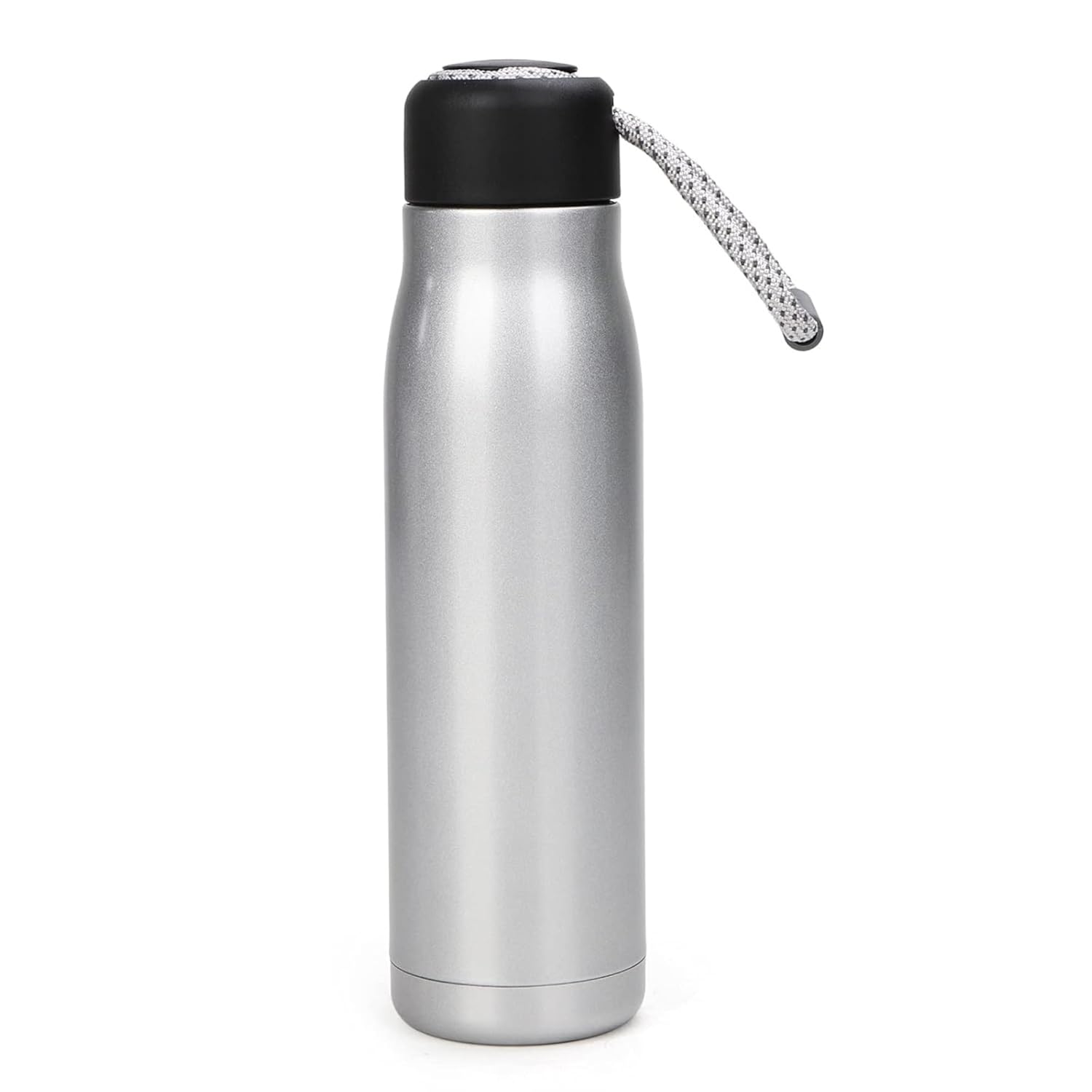 DailyAlley 550ml Insulated Steel Bottle | Hot & Cold Thermos Flask | Leakproof Cap with Carry Loop for Gym, Office & Travel | BPA-Free (Silver) Dailyalley