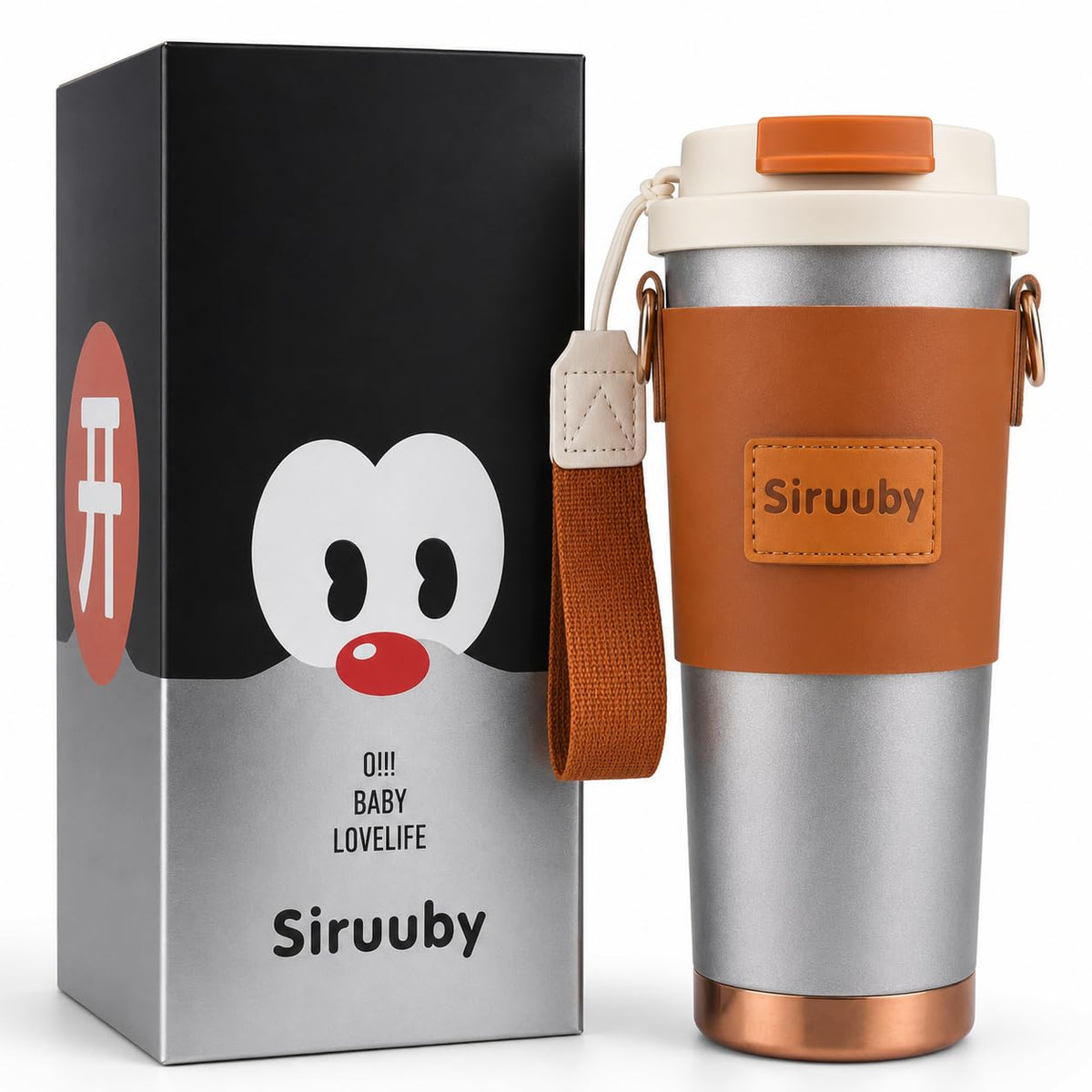 DailyAlley Stainless Steel Coffee Tumbler Sipper with Mineral Stone Filter (500ml) | Premium Hot & Cold Travel Mug with Straw Lid & Carry Strap | Luxury Coffee Cup for Office, Car & Gifting (Purple)