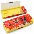 Superhero Theme Kids Pencil Box, Multifunctional Pencil Box for Kids Boys & Girls, Large Capacity Stationery Organizer with Built-in Sharpener Eraser Compartment & Pencil Storage School