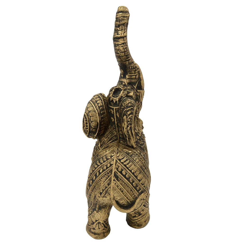 DailyAlley Premium Gold Plated Elephant Pair Showpiece | Polyresin Handcrafted Good Luck Figurines | Home Decor & Vastu Décor | Ideal for Diwali, Wedding, Housewarming & Living Room Decoration Dailyalley