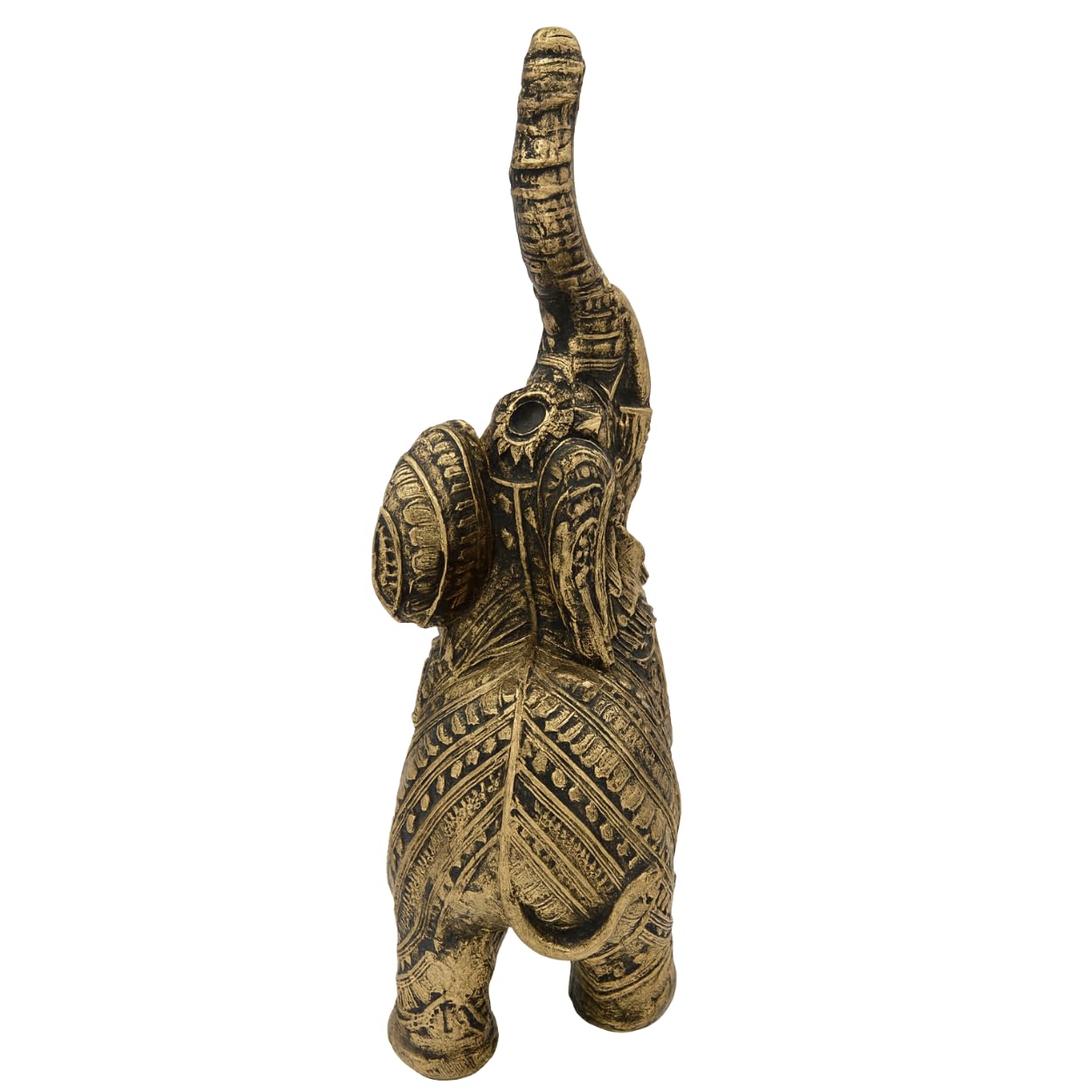 DailyAlley Premium Gold Plated Elephant Pair Showpiece | Polyresin Handcrafted Good Luck Figurines | Home Decor & Vastu Décor | Ideal for Diwali, Wedding, Housewarming & Living Room Decoration Dailyalley