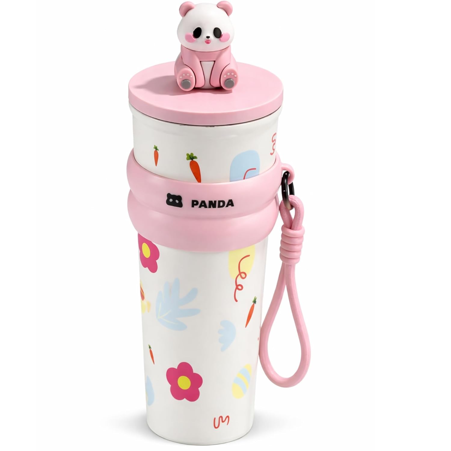DailyAlley Black Panda Water Bottle - A cute, cherry-designed water bottle perfect for staying hydrated with a touch of fun and style.