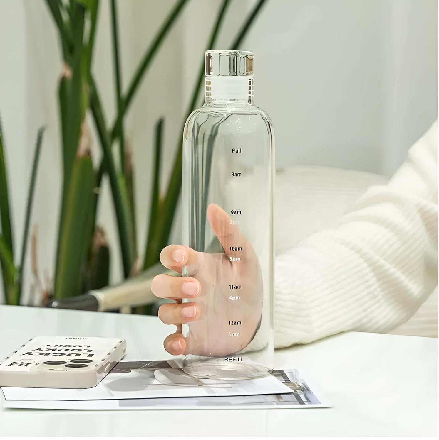 Glass Borosilicate Water Bottle (550ml)