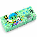 Superhero Print Pencil Box for Kids with Built-in Sharpener Multifunctional Pencil Box for Kids Boys & Girls, Large Capacity Stationery Mint Green