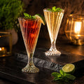 Premium Crystal Fluted Drinking Glass (Set of 2-300ml Each)