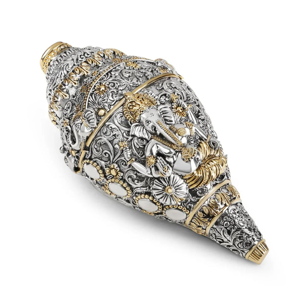 Dailyalley Gold Plated Ganesh Shank For Wealth, wellness and Prosparity Dailyalley