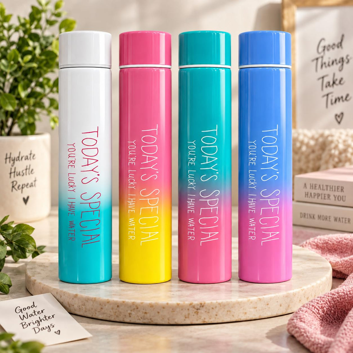 Stainless Steel Slim Water Bottle for Travel, Gym, Office, Gift