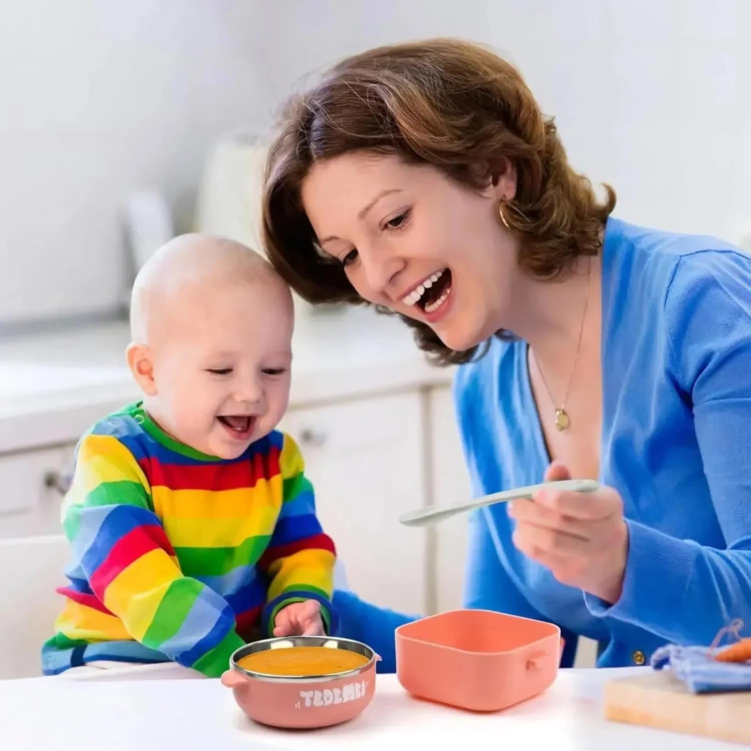 Lunch Box for Kids | Cute Tiffin Box for School | Stainless Steel Box with Leakproof Lid, Sauce Container & Spoon (Pink Round)