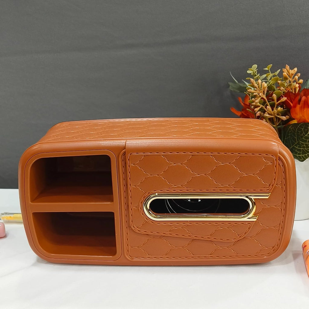 DailyAlley Tissue & Pen Holder - Multipurpose organizer for your home, office, or car. Features 2 compartments for tissues, pens, & more. Dailyalley