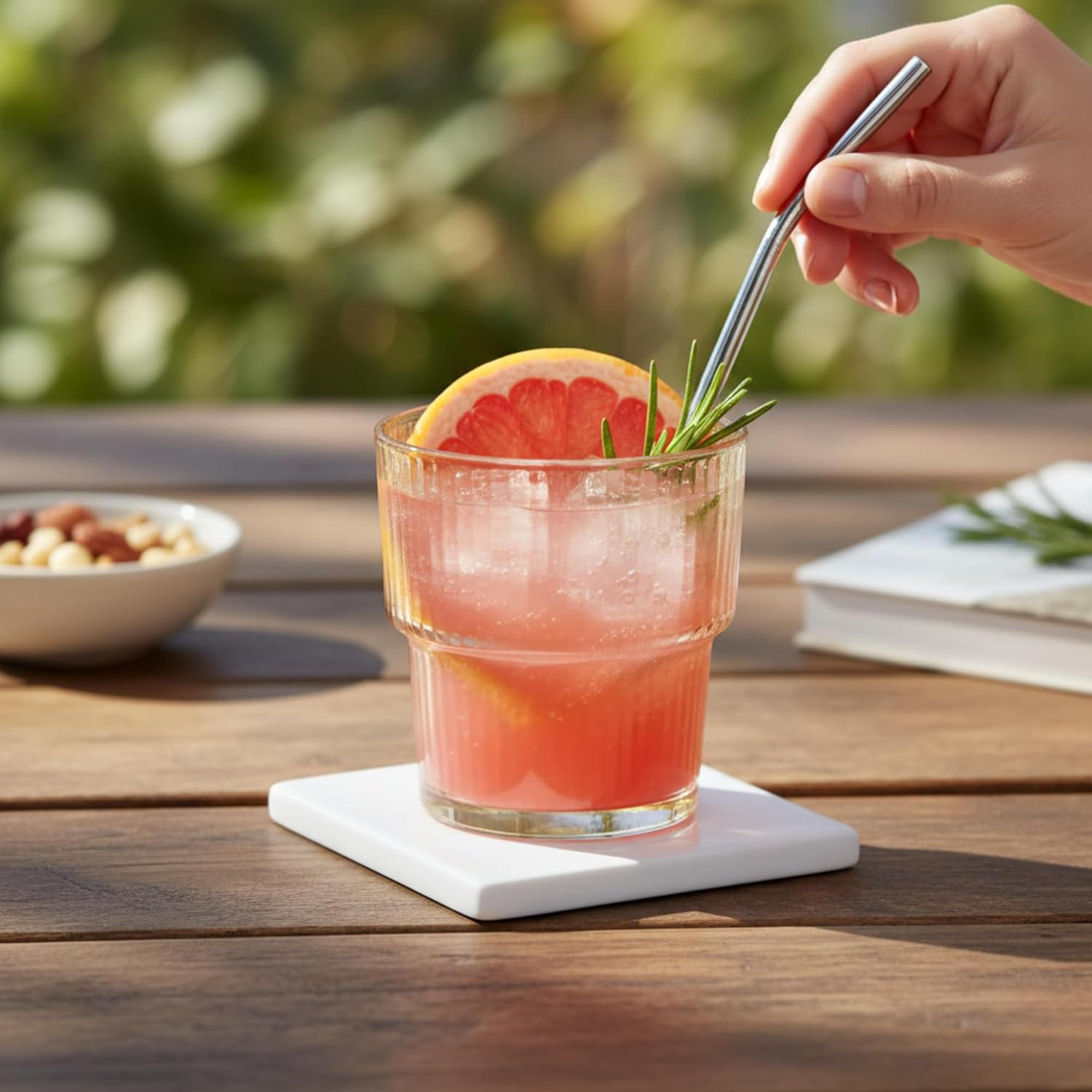 DailyAlley Amber Ribbed Glass Set (6-Pack, 250ml) | Elegant Tumblers for Water, Juice & Cocktails | Modern Dishwasher Safe Drinkware for Home Dailyalley