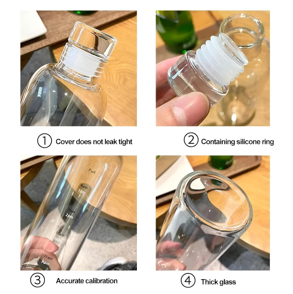 Glass Borosilicate Water Bottle (550ml)