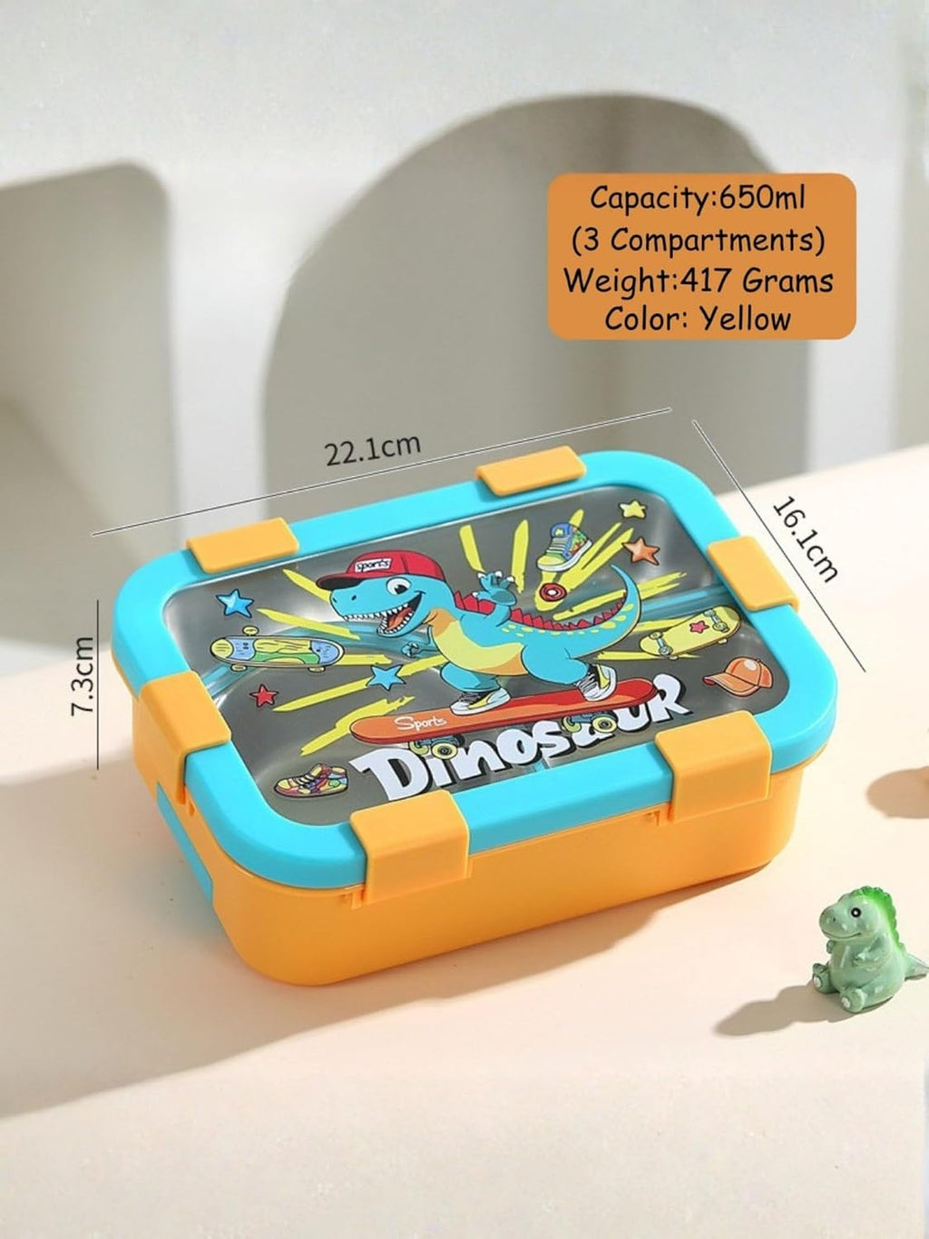 3 Compartment Stainless Steel Lunch Box for Kids | Leakproof Bento Tiffin Box (SS304) with Spoon & Fork