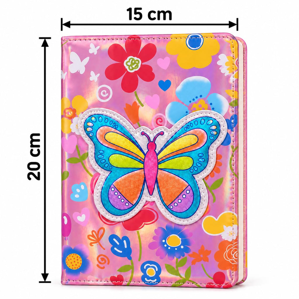 3D Squishy Butterfly Theme Diary for Kids & Girls, Assorted Fancy Notebook for Girls, Cute Soft Touch Diary with 100 Pages, Kids Notepad for School, Personal Notes, Drawing & Writing