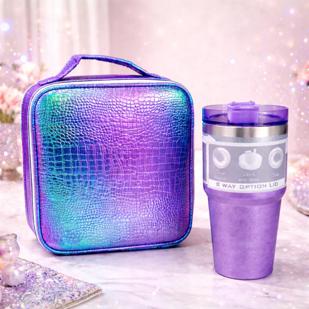 Makeup Bag & Shimmer Bottle Combo – Gift Set for Women