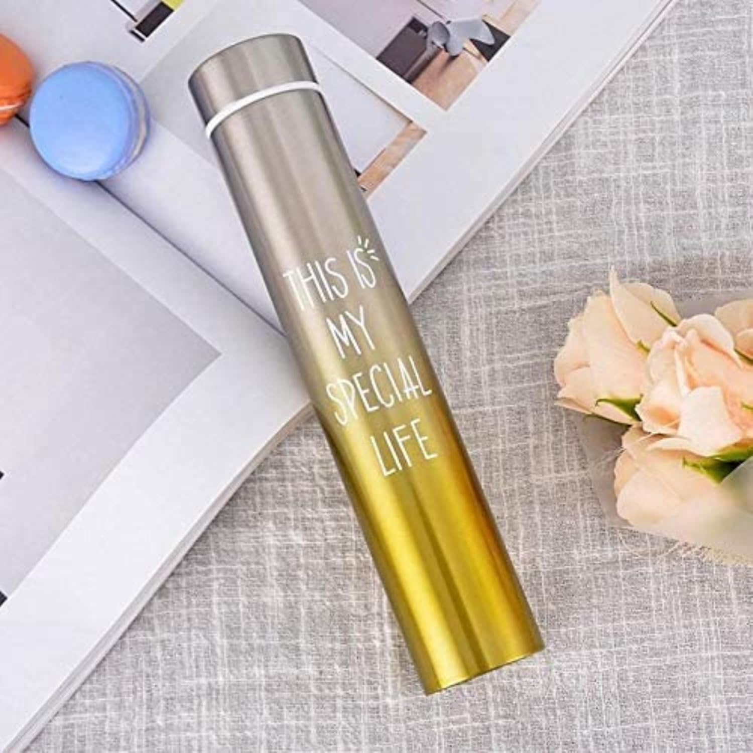 DailyAlley Slim 250ml Insulated Stainless Steel Bottle – Leakproof Mini Thermos for Travel, Office & Gym, Keeps Drinks Hot or Cold Dailyalley