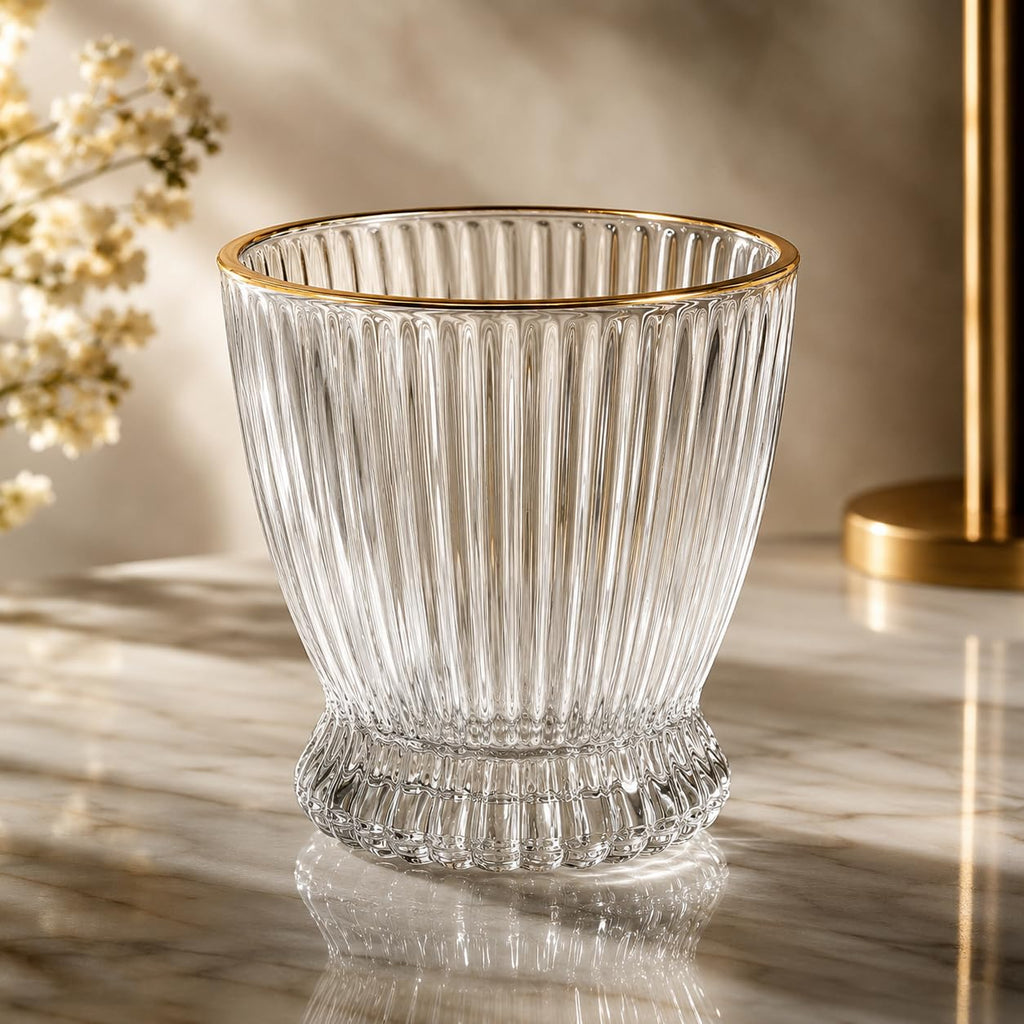 Set of 6 Vintage Ribbed Champagne Flutes, Elegant Rose Pink Glassware for Prosecco & Cocktails, Fluted Stemmed Toasting Glasses for Celebrations