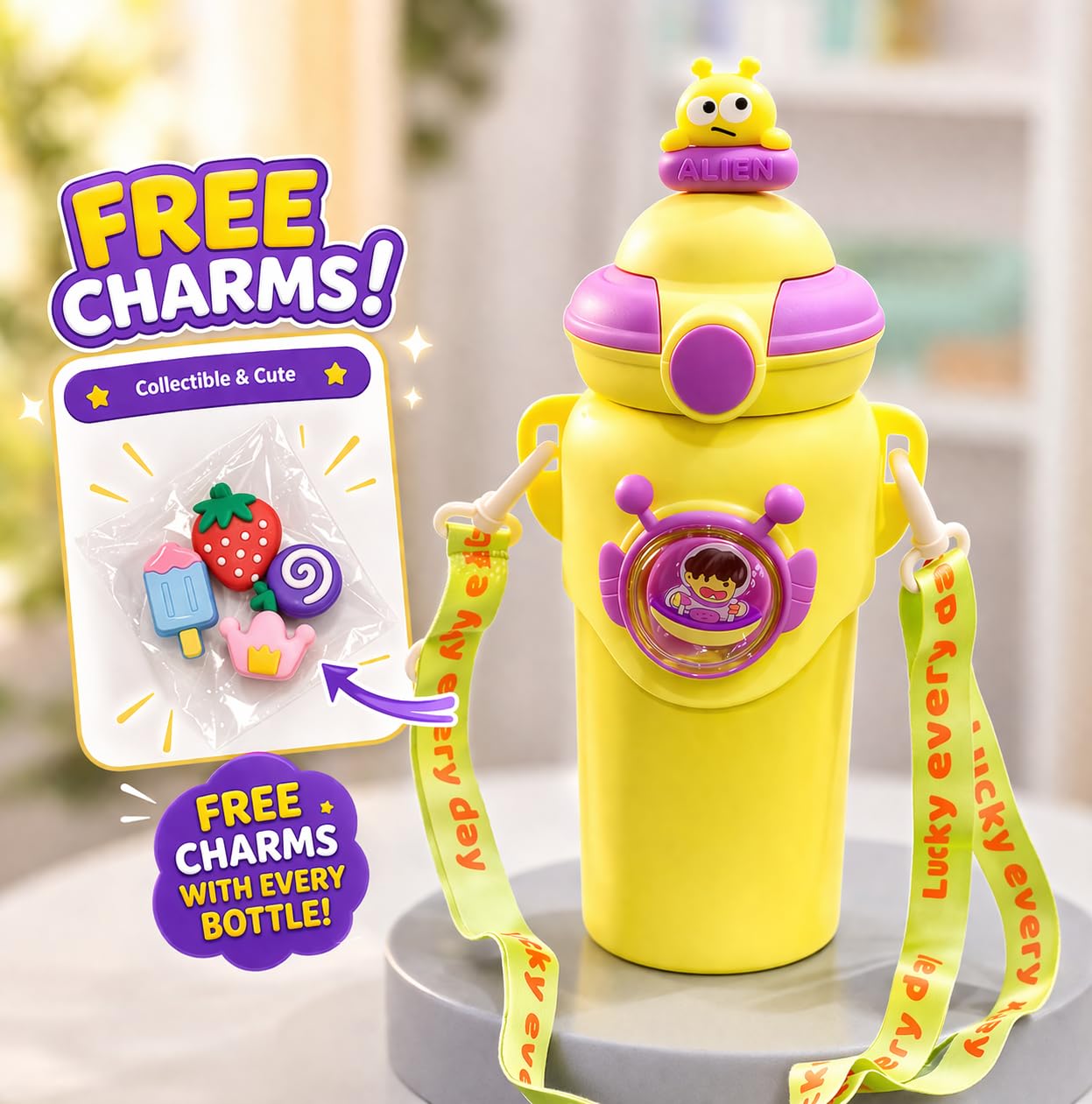 Alien Insulated Water Bottle for Kids 600 ml