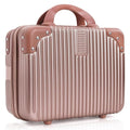 DailyAlley Hard Shell Makeup Bag: 14-inch Waterproof Cosmetic Case for Travel & Daily Use with Handle & Elastic Strap. Dailyalley