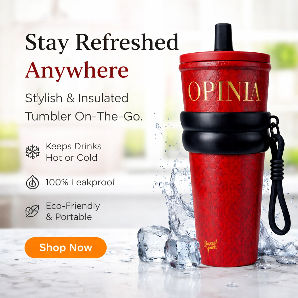 Stainless Steel Water Bottle for Women & Girls (710ml) – Luxury & Stylish Tumbler, Leakproof, Portable & Reusable Sipper Bottle for School, College, Office, Gym & Travel (Red)