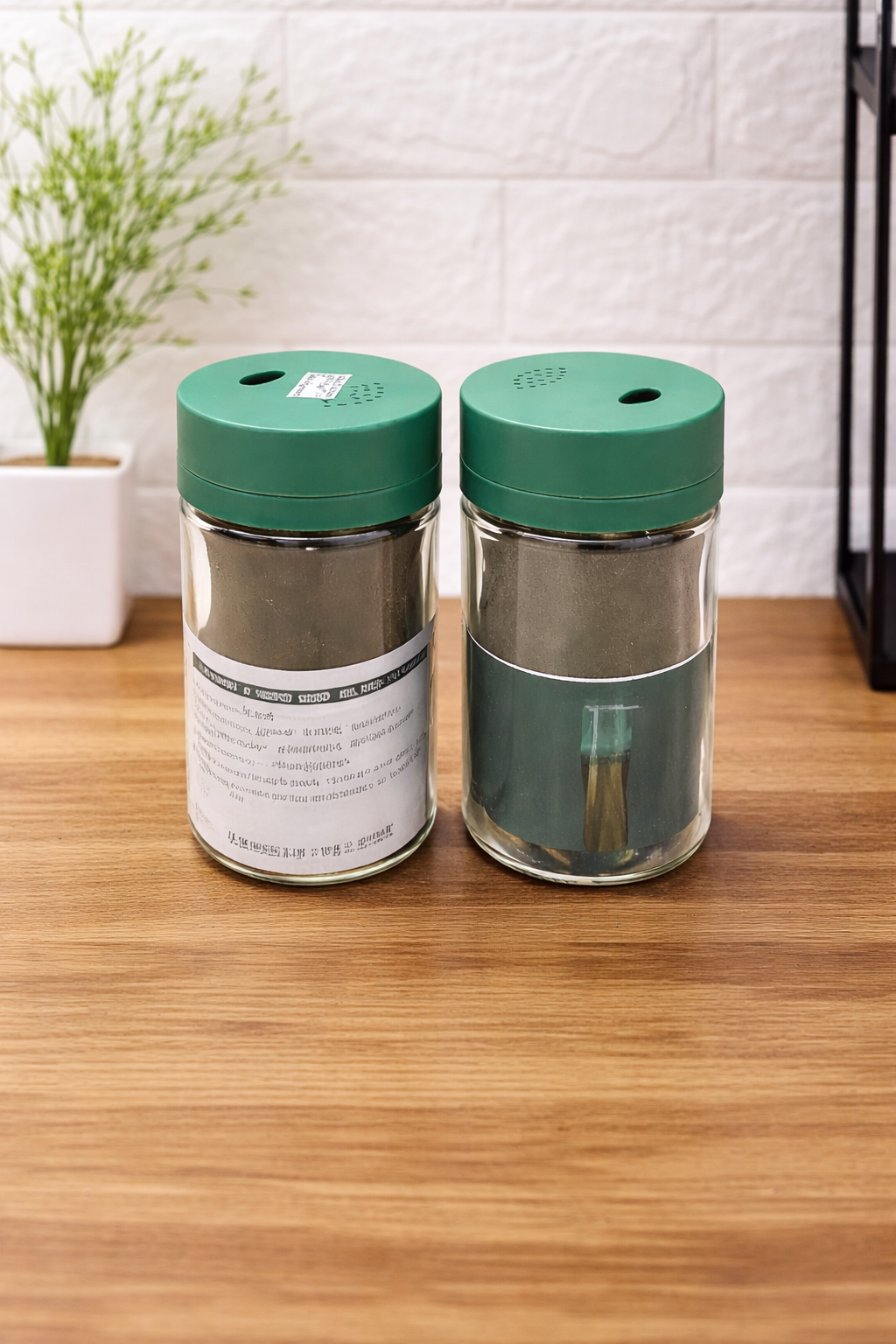 Airtight Glass Storage Jar Set with Green Lids (Set of 9) | Ribbed Kitchen Containers for Spices, Dry Fruits, Grains & Oil