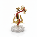 5 Inch Lord Shiva Symbol Showpiece: Trishul Damarukam Idol with Om & Rudraksha | Resin Murti for Car Dashboard, Pooja & Home Decor Dailyalley