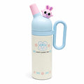 Dailyalley Cute Bear Insulated Water Bottle with Handle, Pink Blue Vacuum Flask, Leakproof Double Wall Thermal Bottle, Kids School Travel Mug, Happy Every Day Design, Hot & Cold Drink Bottle (White)
