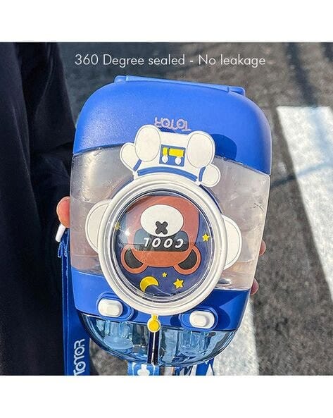 Kids Water Bottle with Straw 1000ml, Leakproof Tritan Sipper, Backpack Style with Adjustable Strap, BPA Free, Easy Clean Portable School Bottle