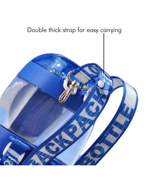 Kids Water Bottle with Straw 1000ml, Leakproof Tritan Sipper, Backpack Style with Adjustable Strap, BPA Free, Easy Clean Portable School Bottle