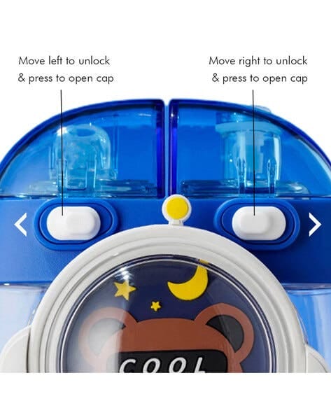 Kids Water Bottle with Straw 1000ml, Leakproof Tritan Sipper, Backpack Style with Adjustable Strap, BPA Free, Easy Clean Portable School Bottle